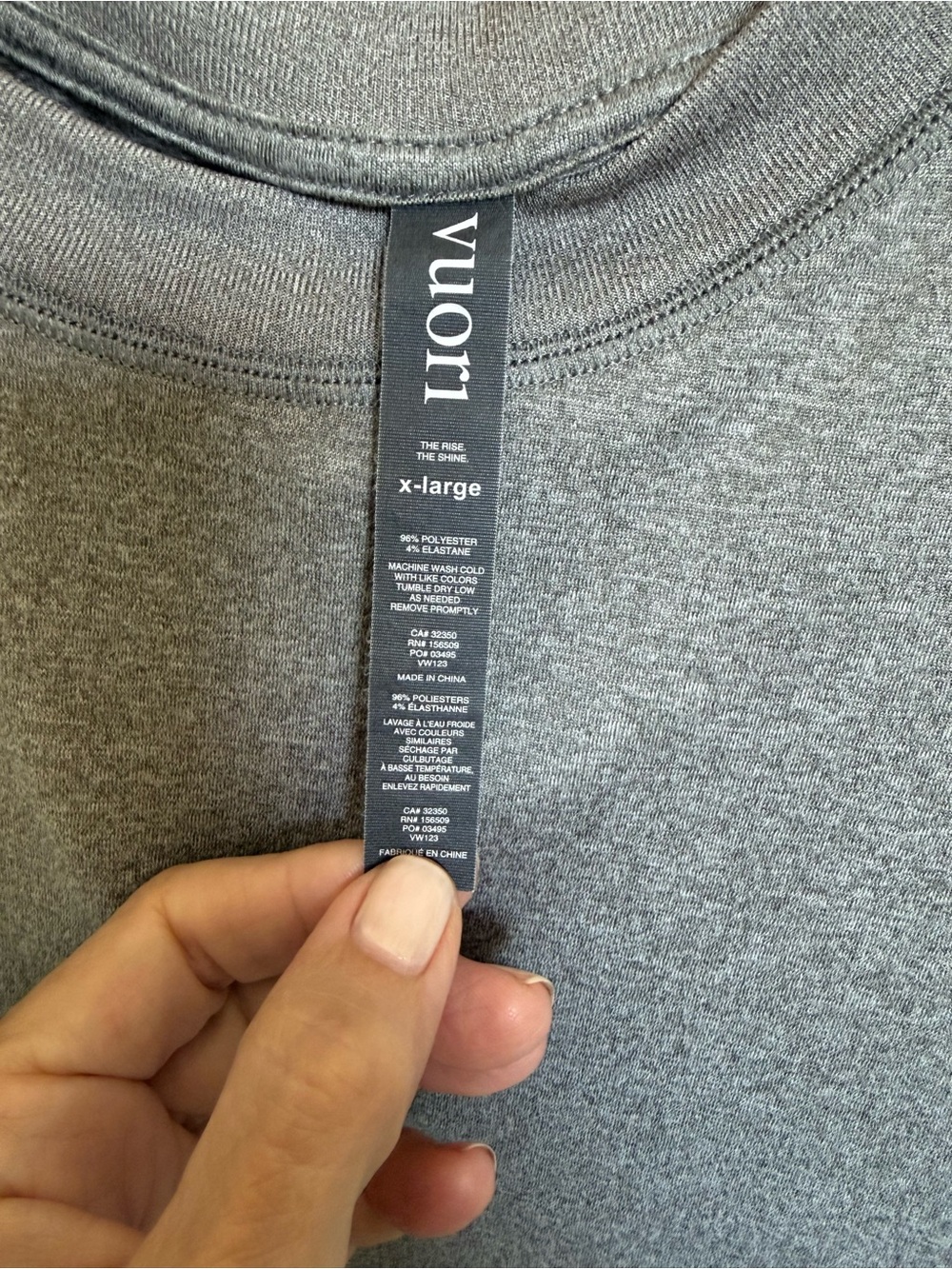Vuori + Barry’s collab Heather Gray Crewneck Performance Wear